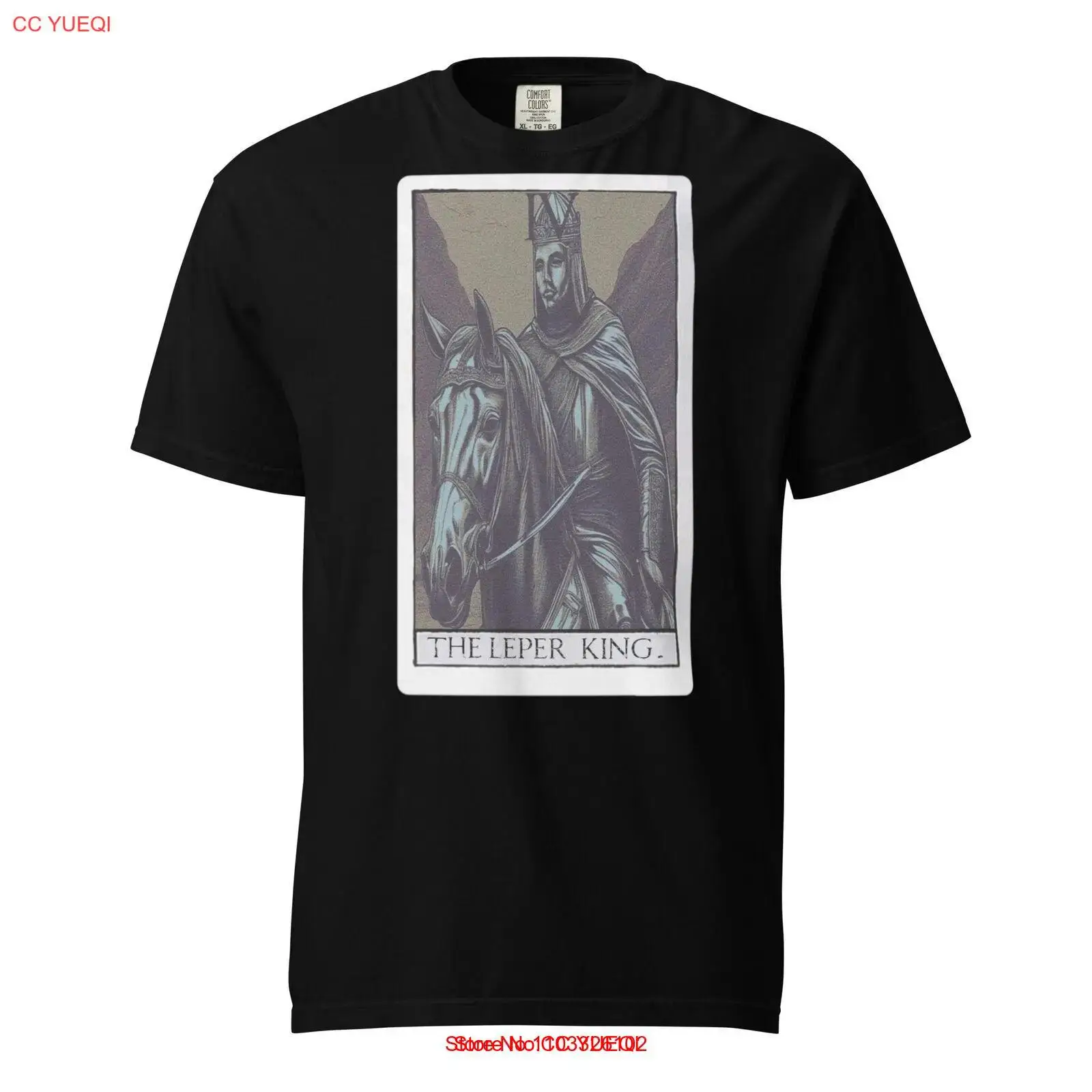 Men's T-Shirt Leper King Baldwin IV Tarot Card Crusade History Kingdom of Heaven