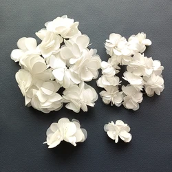 30Pcs Beaded Lace 4cm Pearl Flower Patches Beaded Appliqued DIY Craft Sewing Sew-On Wedding Dress Christmas Clothing Decoration