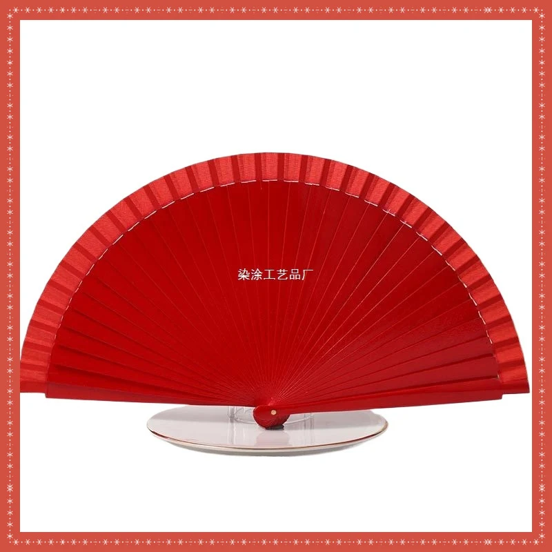 Plain Wooden Folding Fan for Women, Modern Minimalist Prop, Classic Solid Color Folding Fan
