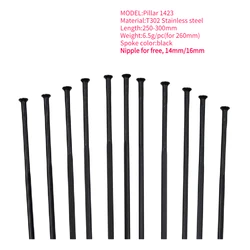 12pcs 1423 Bicycle Spoke 14G Gauge 2.0mm Stainless Steel Straight Pull J-bend Black bicycle acesssories rayos de bicicleta
