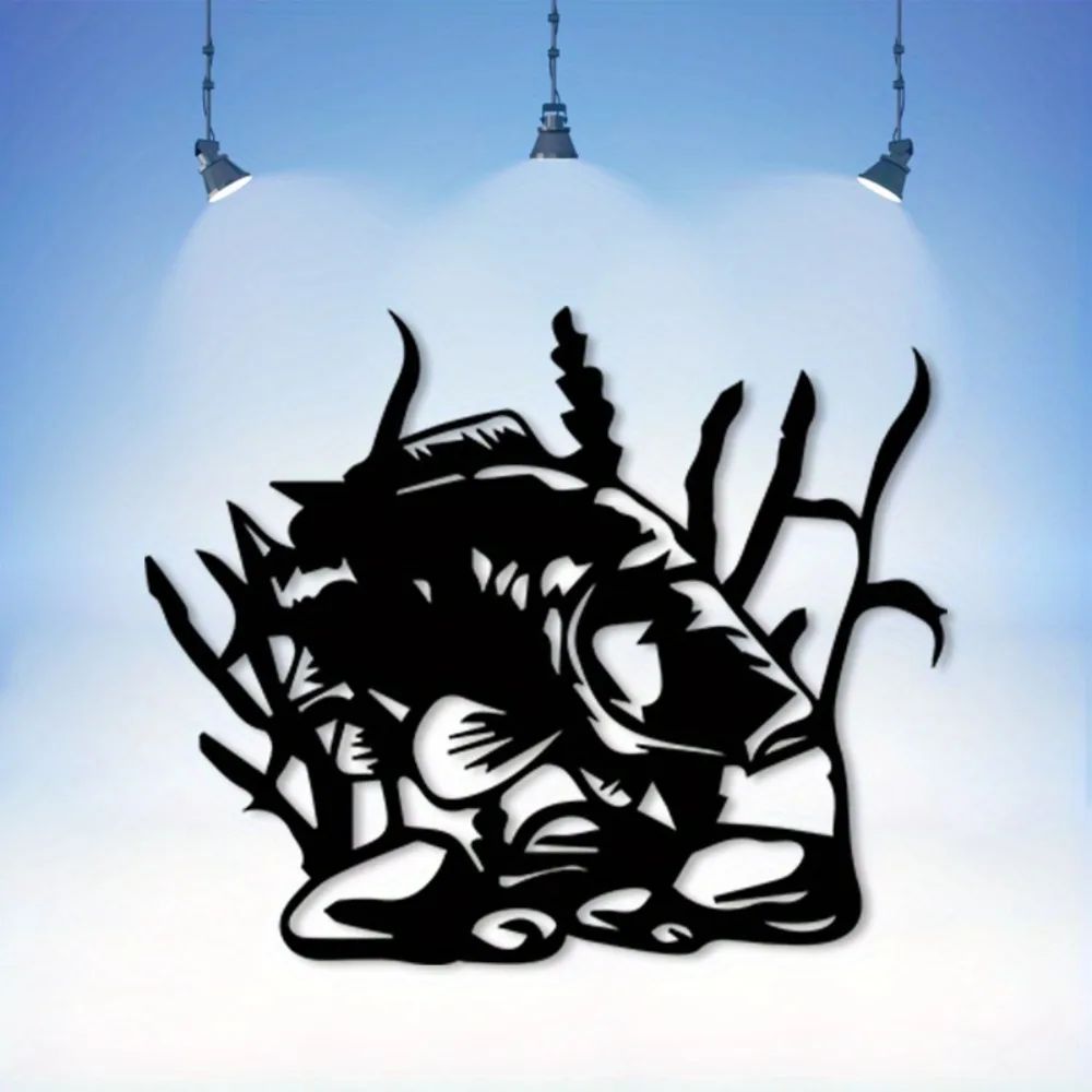 1pc Vintage Metal Fish Wall Art Rustproof Iron Sculpture for Living Room Office Nature Theme Gift for Fishing Lover