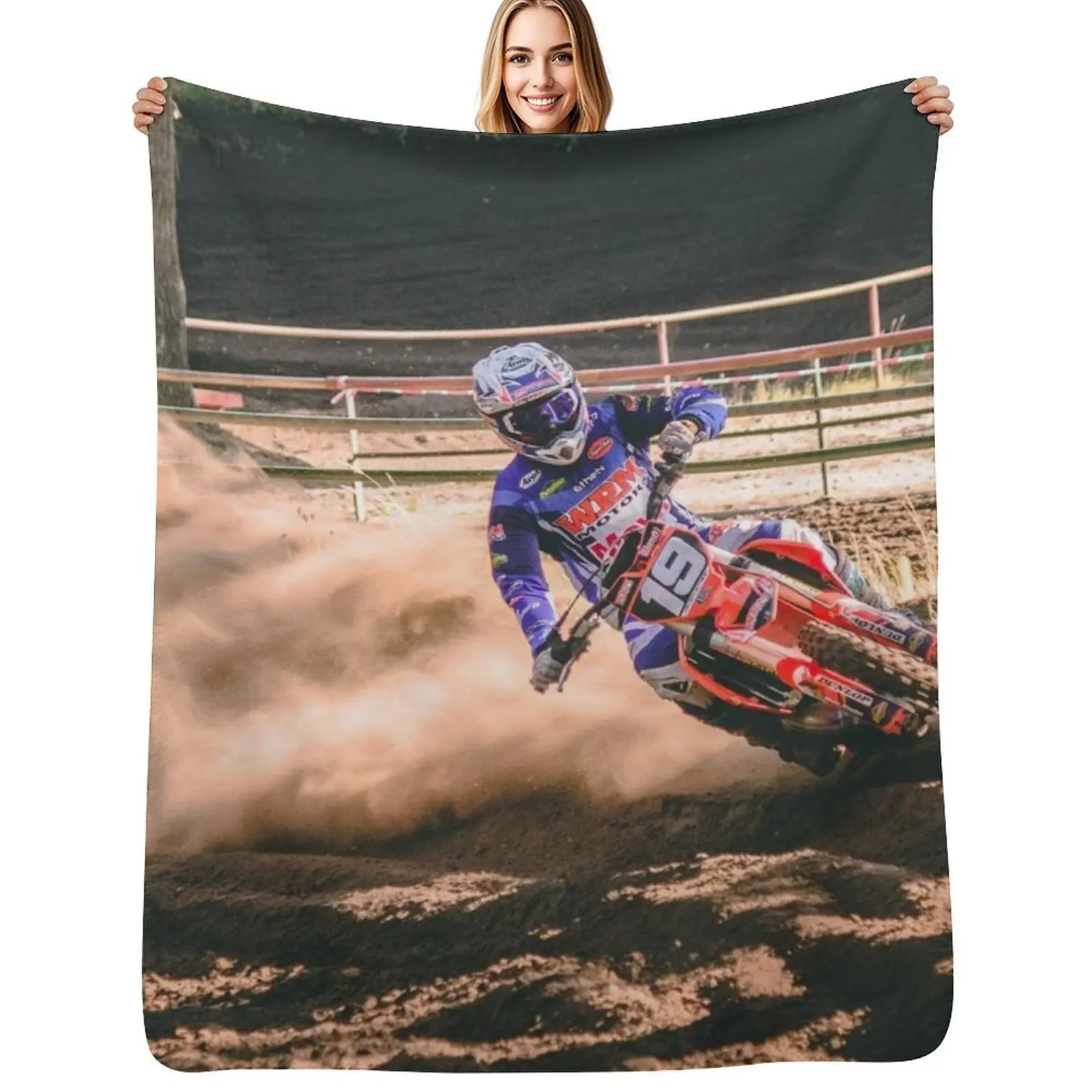 ¡Banshee, el Destructor de Bermudas! Manta roja Motocross Mania, manta suave y lujosa, regalo navideño para la familia
