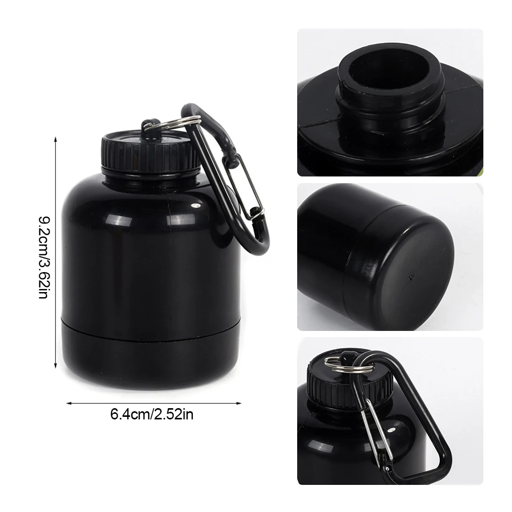 Portable Protein Powder Bottle Medicine Powder Bottle Carabiner Bucket Powder Box Mini Portable Keychain One Cup