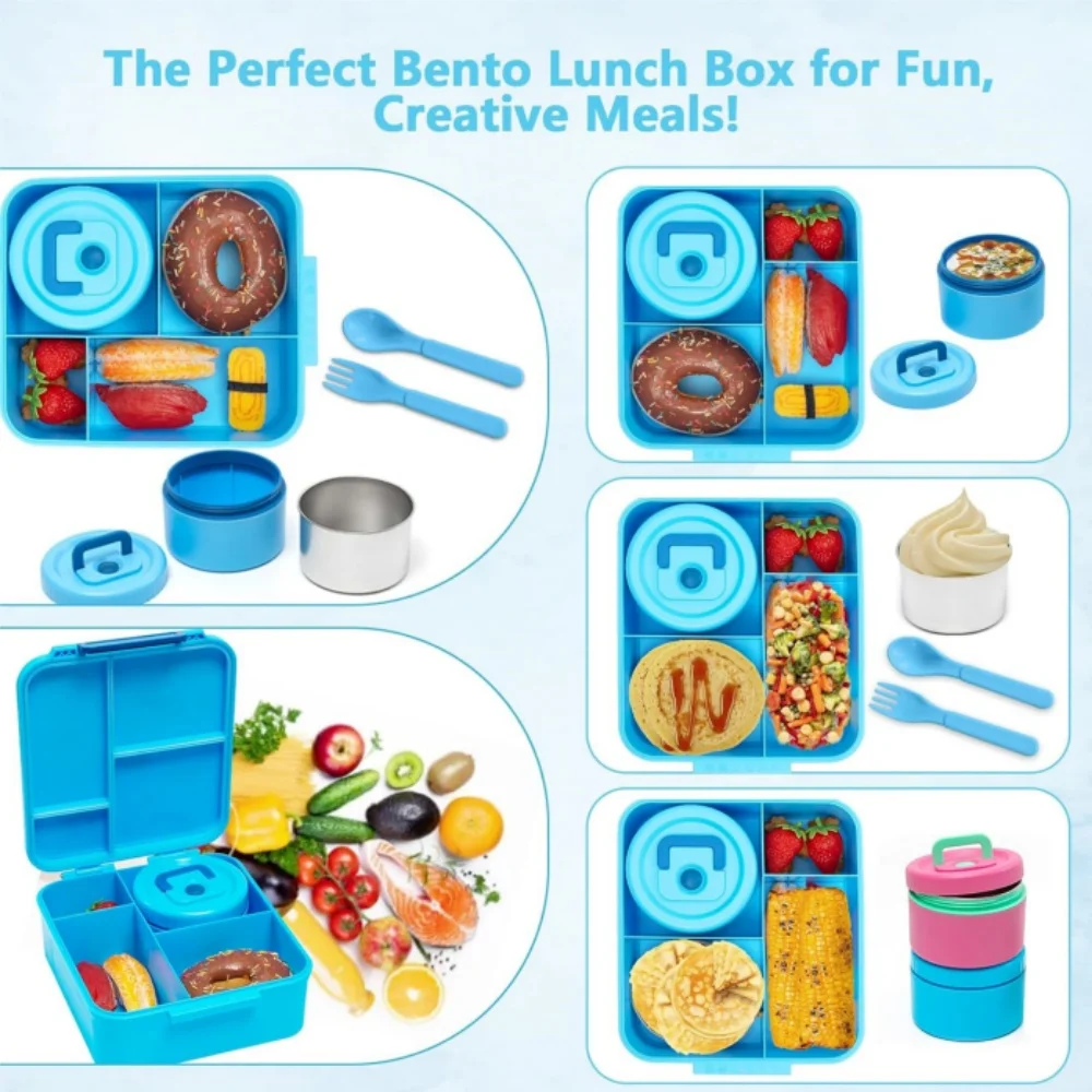 Children's Lunch Box Portable Lunchbox Microwave Oven Bento Box Leakproof Food Container for Back To School Kitchen