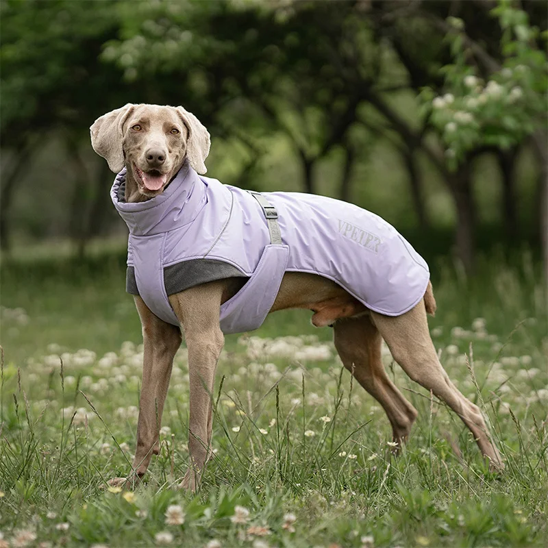Large Dog Cold Proof Outdoor Clothing With Reflective Stripe For Dog Autumn Winter Keep Warm Cotton Suit Dog High Neck Clothes