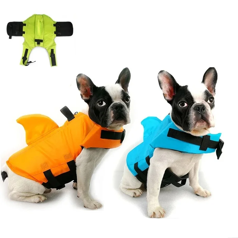 Verão tubarão Pet Life Jacket, cão Swimwear, colete salva-vidas, preservador, terno de natação