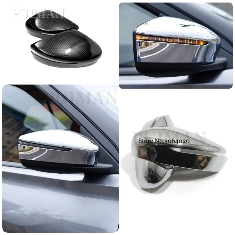 

2Pcs ABS chrome Styling Accessories Car rearview mirror Cover Trim Sticker parts For Nissan Kicks 2016 2017 2018 2019 2020 2021