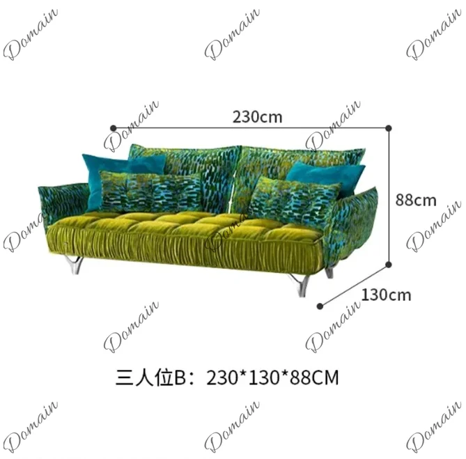 ppQ ASS French Modern Simple Light Luxury Special-shaped Retro Pattern Fabric Corner Combination Sofa view 6