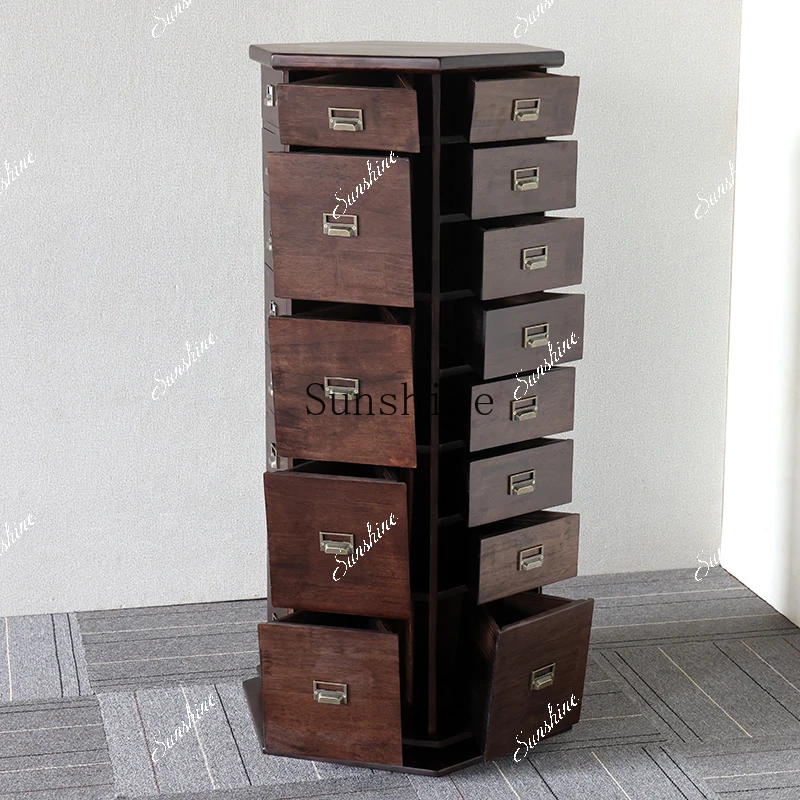 중국산 원목 복고풍 회전식 서랍장, 전통 한약 캐비닛, 수납장 FT