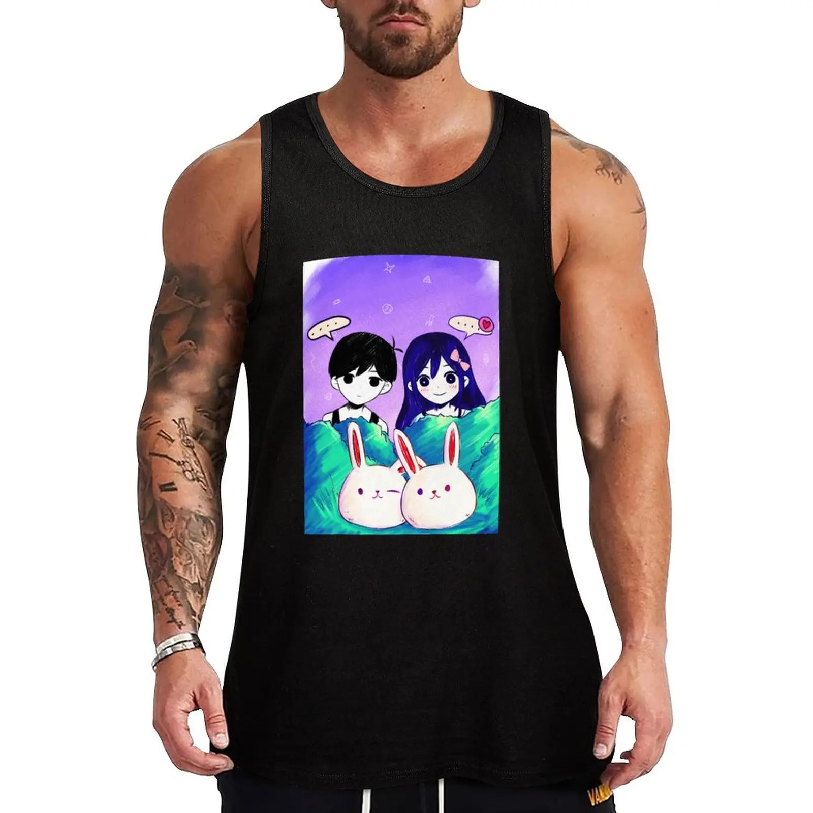 Omori Mari And Aubrey Tshirt - Omori Game Clothing - Omori Sticker Tank Top gym top Sleeveless top