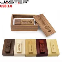 Unidades Flash USB 3,0 JASTER, memoria de madera de 128GB, unidad de bolígrafo con logotipo personalizado gratis, disco U de 64GB y 32GB, regalo de boda creativo Pendrive