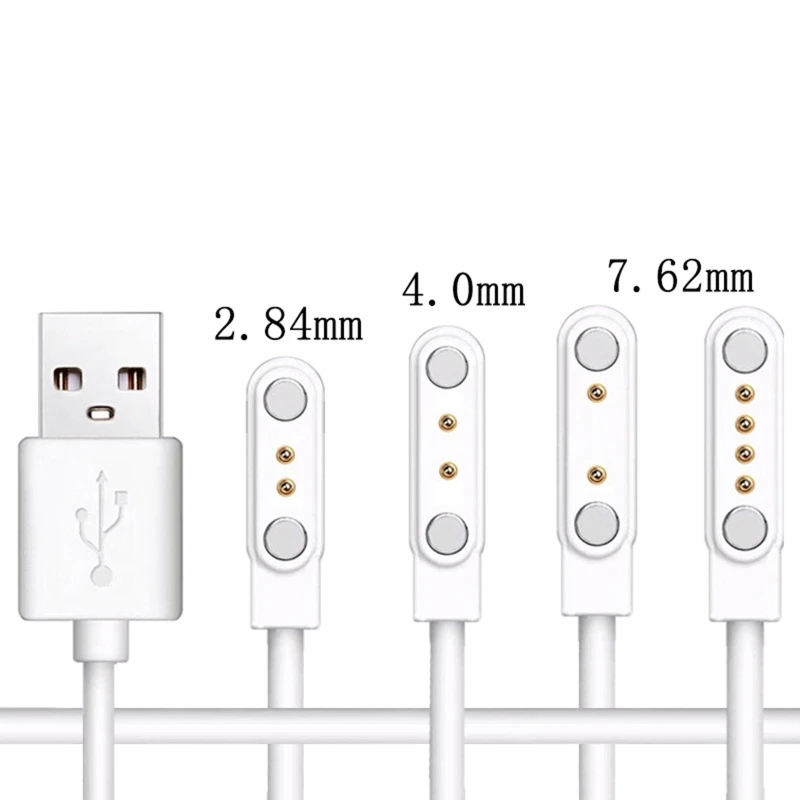 Cabo de carga magnético forte universal, 2 pinos/4 pinos, linha de carregamento usb, corda compatível com relógios inteligentes, acessórios