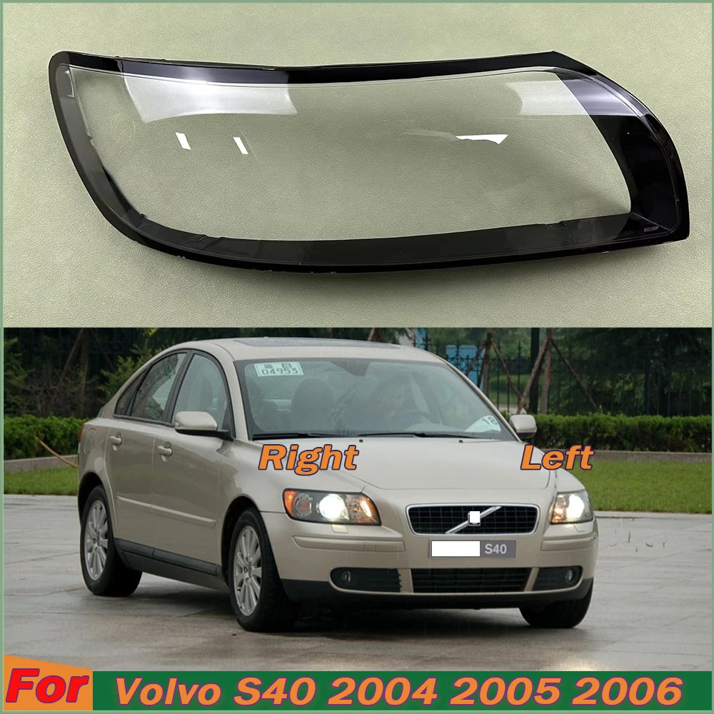 For Volvo S40 2004 2005 2006 Transparent Lampshade Front Headlight Shell Headlamp Cover Lens Plexiglass Auto Replacement Parts