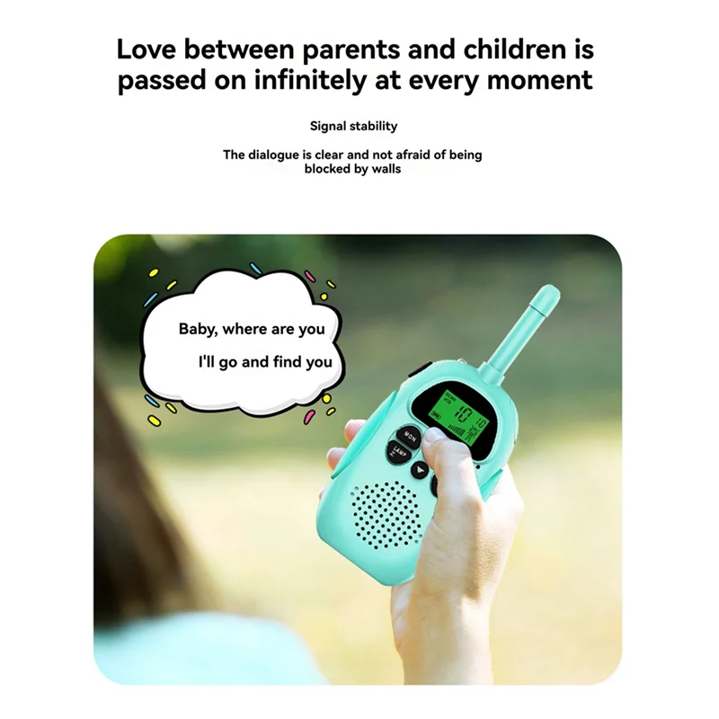 Excellent-1Pair Children's Wireless Phone Walkie Multi Walkie-Talkie Interactive 3KM Range Transmission Kids Pink