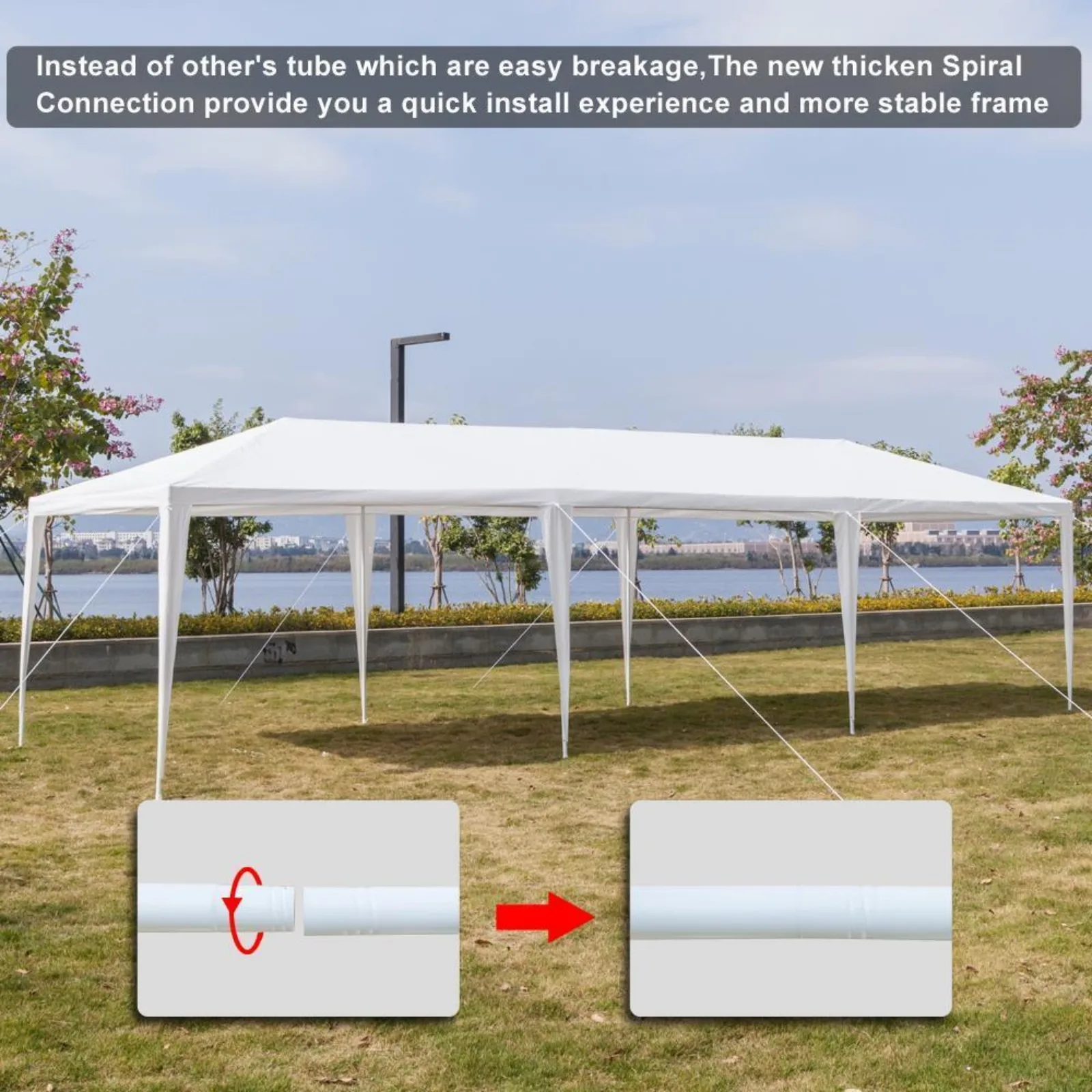 10'x30' Outdoor Canopy Tent Party Wedding Tent Pavilion 8 Removable Walls White United States