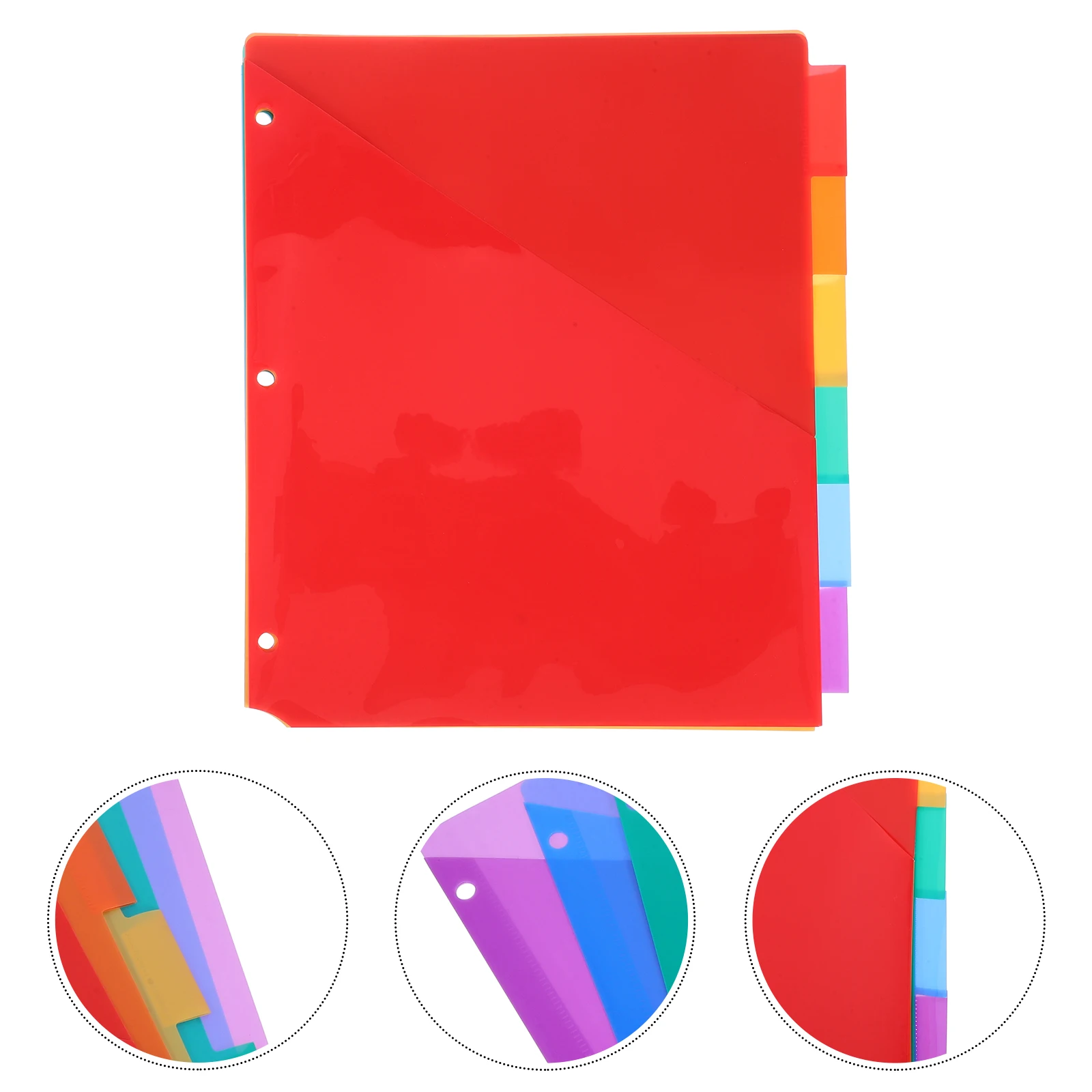 

6pcs Colored File Folders With Pockets Binder Dividers Tabs Plastic Document Organizers For Office Study Pocket Page Dividers