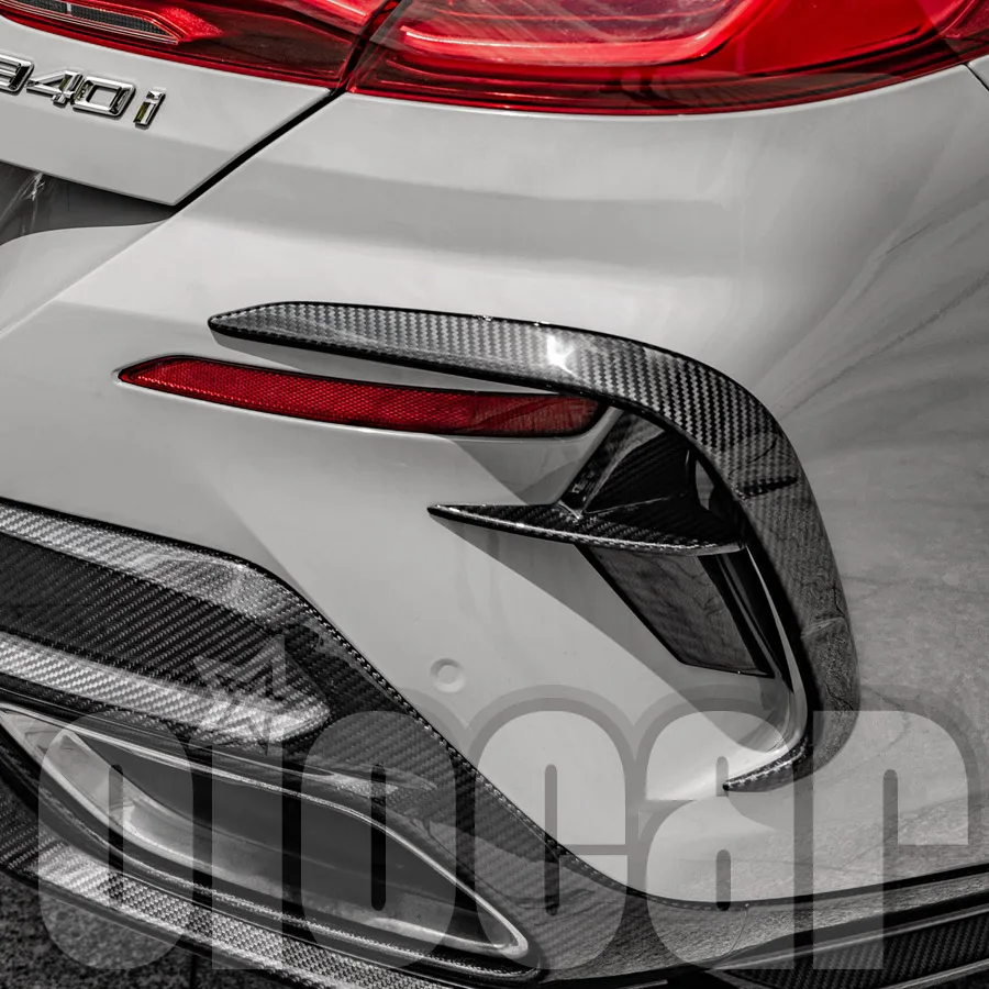 oiomotors SQ Style Dry Carbon Rear Bumper Side Canards for BMW G14 G15 G16 8Series