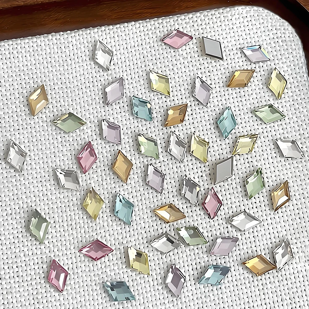 40PC K9 Flatback Rhombus 3D Nail Art Diamond Rhinestone Accessories For Nails Decoration Design Manicure Decor Material Supplies