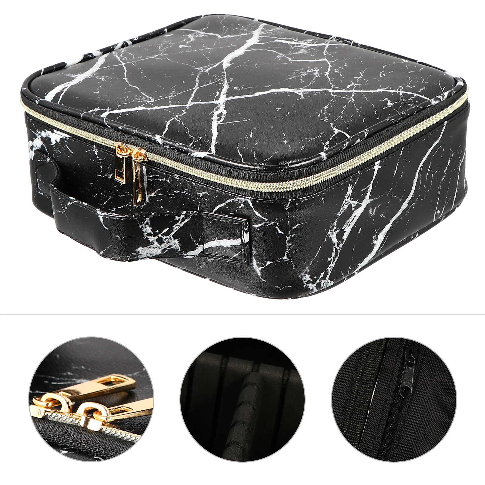 

Marble Case Large Capacity Travel Makeup ganizer Trolley Train Storage Bag For Lipstick Eyeshadow Brushes