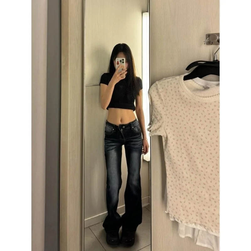 

Bootcut Jeans Women Plus Size Style Simple Elegant College Slim Black Wash Fit Spring Casual Cotton Regular Western Classic Soft