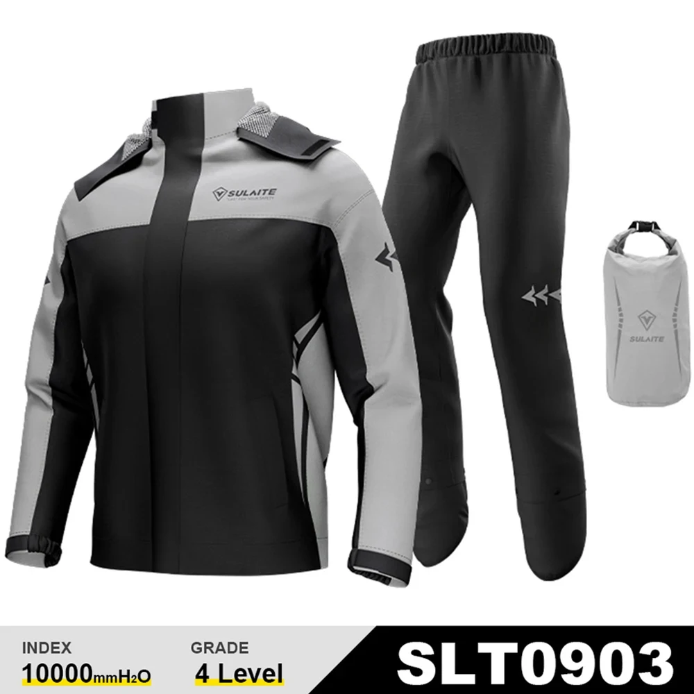 Reflective Men Women Split Type Rider Clothes Set Motorcycle Motorbiker Cycling Raincoat Rainy Riding Waterproof Gears Suit