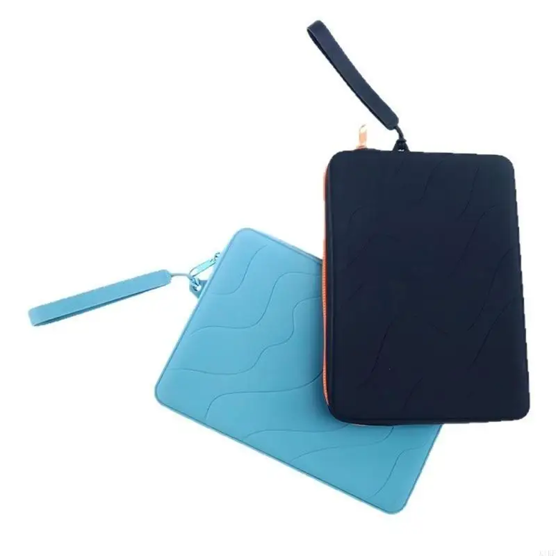 Waterproof File Storage Case with Flexible Foldable Construction, Subtle Wavy Pattern, Zipper Closure, and Wrist Carry K1KF