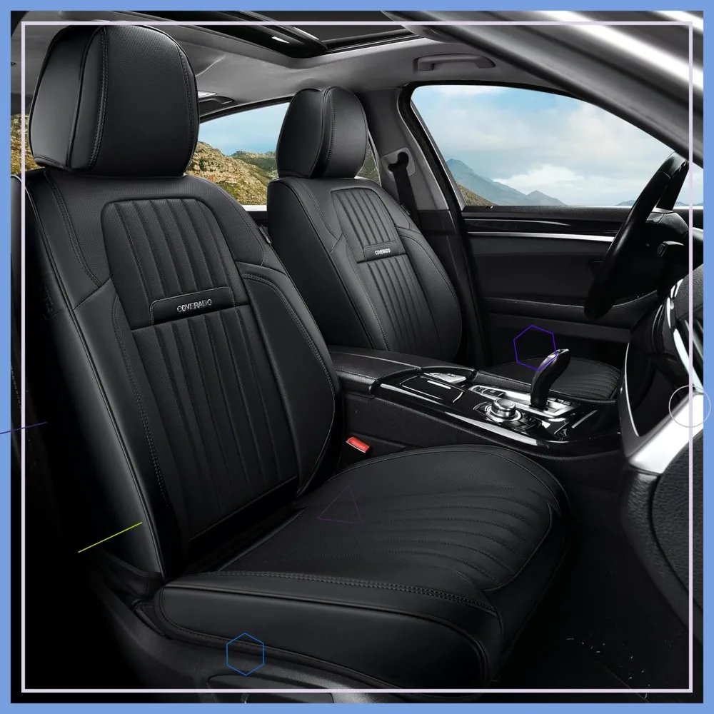 

Universal Waterproof Car Seat Covers, Nappa Leather Front Seat Protectors with Easy Installation for Most Vehicles