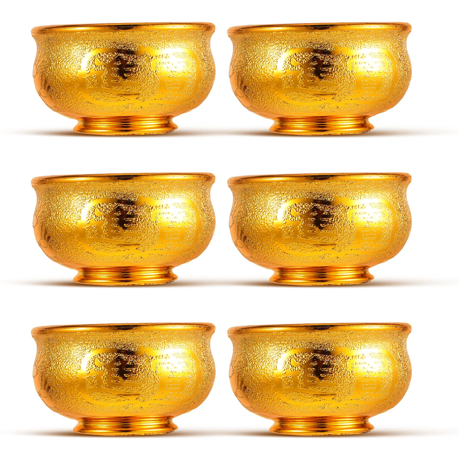 

6pcs Plastic For Home Decor Wealth Rituals Buddhist Water Providing Prayer Ritual Bowl Bowl Offering Set Altar Luck