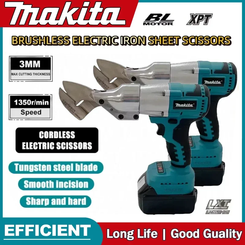 

Makita Cordless Iron Sheet Brushless Electric Scissors Rechargeable Scissors Cutting Tools Metal Sheet Shear Fit 20V Battery