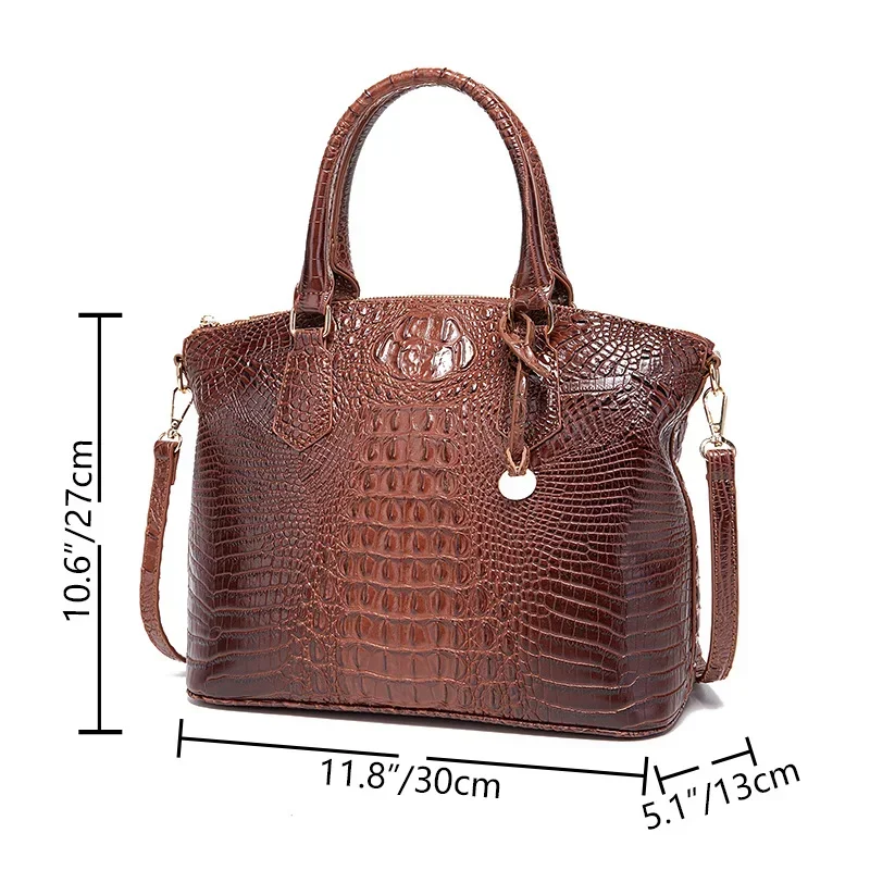 Crocodile Pattern Colorful Solid Color High-end Retro Women's Handbag