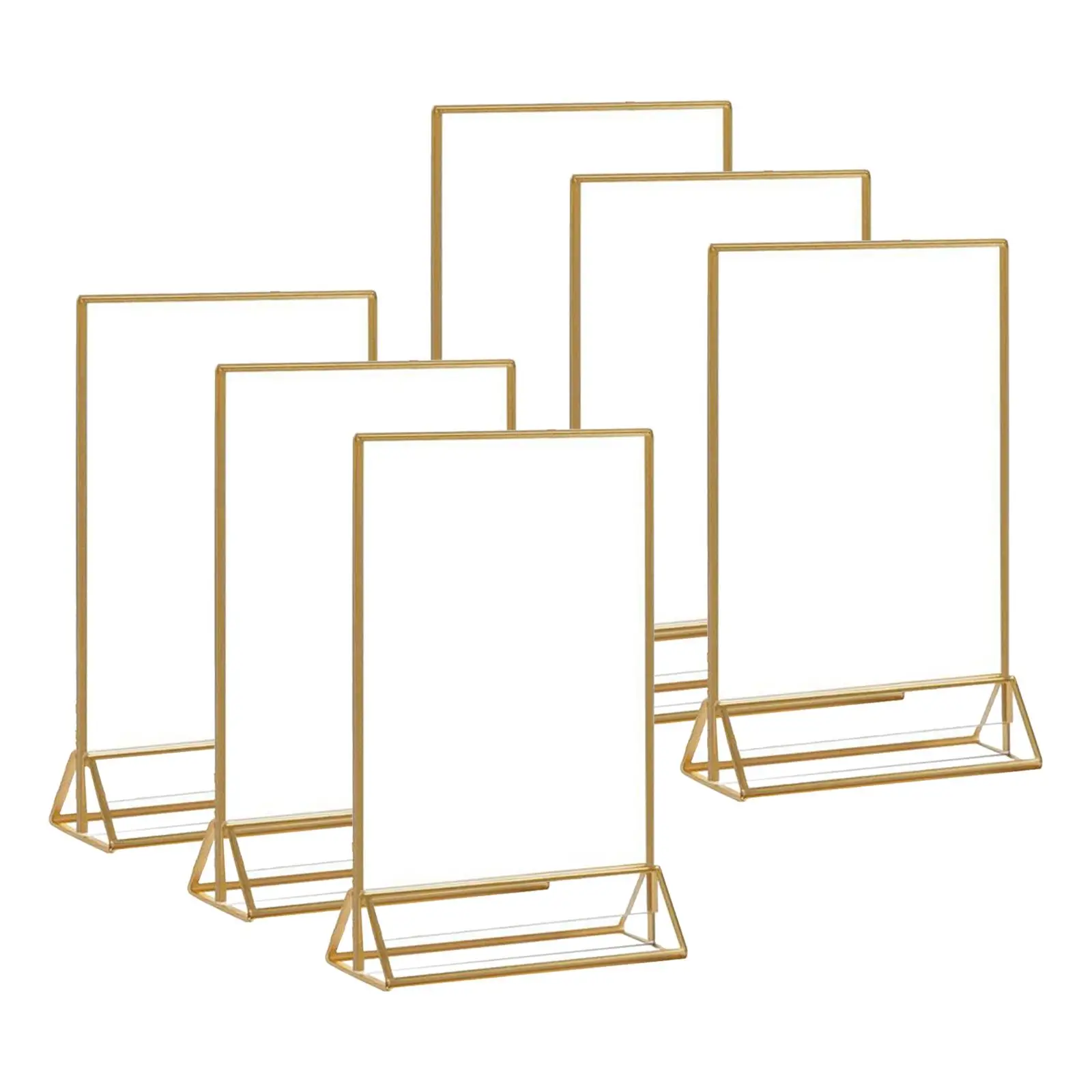 6Pcs Acrylic Sign Holder Table Menu Display Stand Wedding Store Stand Document Meetings Poster Sign Holder Flyer Display