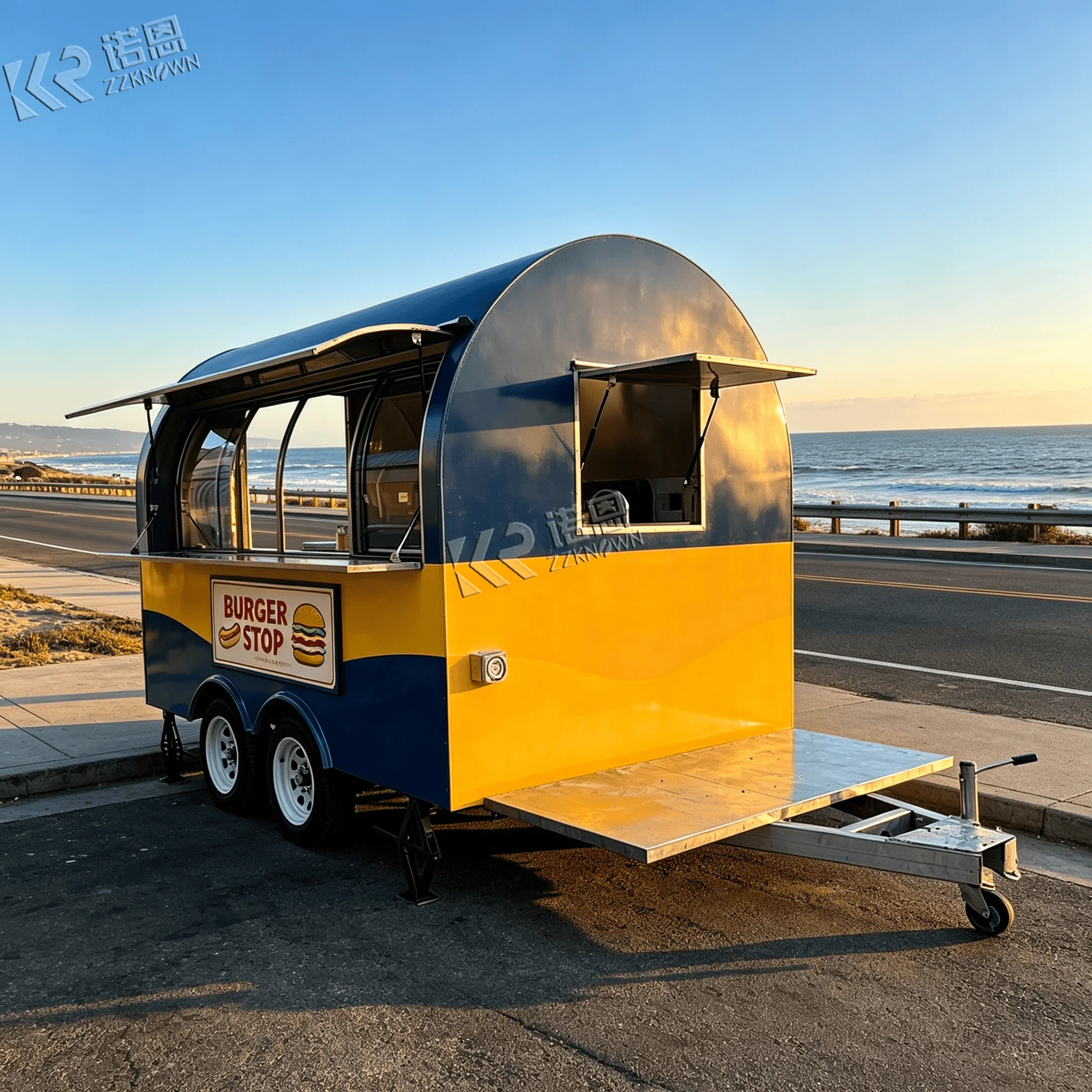 2.1m Mini Curved Food Truck Food Trailer Light‑Weight Frame for Pop‑Up Catering Event Quick Deployment