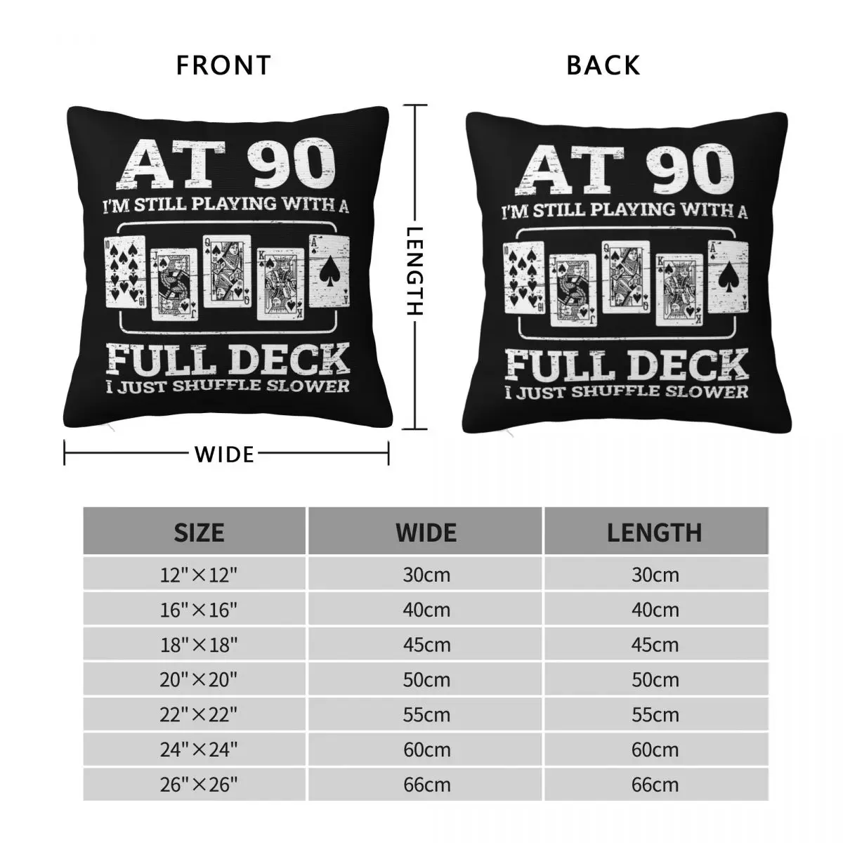 Birthday Party Poker Card Game Square Pillowcase Polyester Linen Velvet Pattern Zip Decor Throw Pillow Case Sofa Cushion Cover