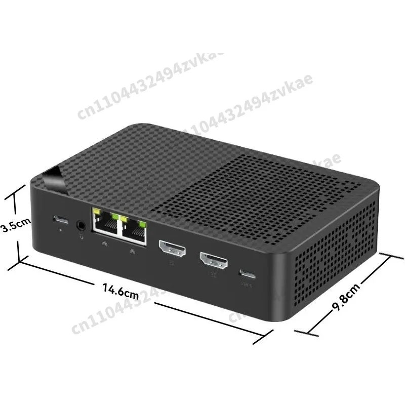 N150 4-Bay NAS Mini PC 4*M.2 NVMe SSD Slots 12GB DDR5 64GB EMMC 2*2.5G LAN I226-V 3x4K UHD Firewall Computer WiFi6
