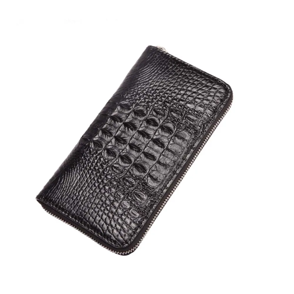 lukaini new crocodile leather wallet Men's long zipper clutch bag Business Men crocodile bag