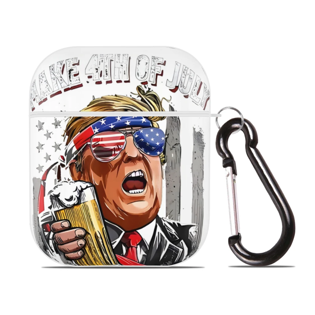 4Th Of July American Flag Shirt Funny Gift for AirPods Case Cover,  Hard PC Protective Cover with Buckle, Compatible with