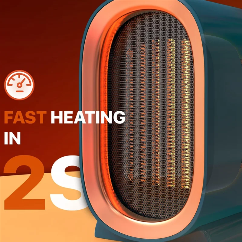 

1 PCS Electric Heater For Indoor 1200W PTC Portable Fan Smart Handy Warmer US Plug For Office Home Room For Bedroom Desktop,Blue