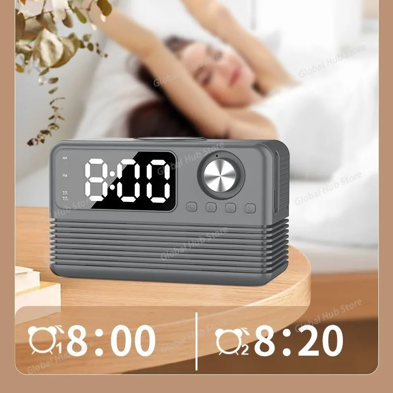 Bluetooth Speaker 15 Watts Wireless Charging Clock LED Audio New Hotel Supplies Retro Wireless Charging Bluetooth Audio