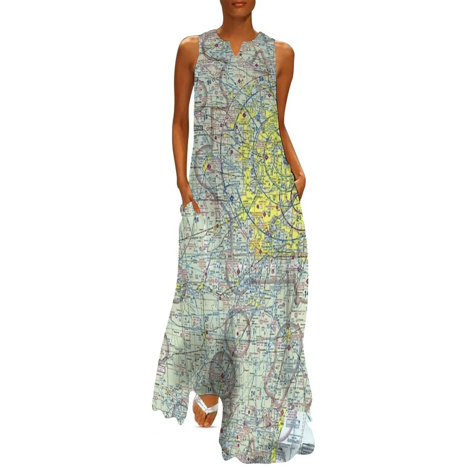 

Chicago Sectional Aeronautical Chart Long Dress beach outfits for women elegant women's dresses sale summer dress korean women