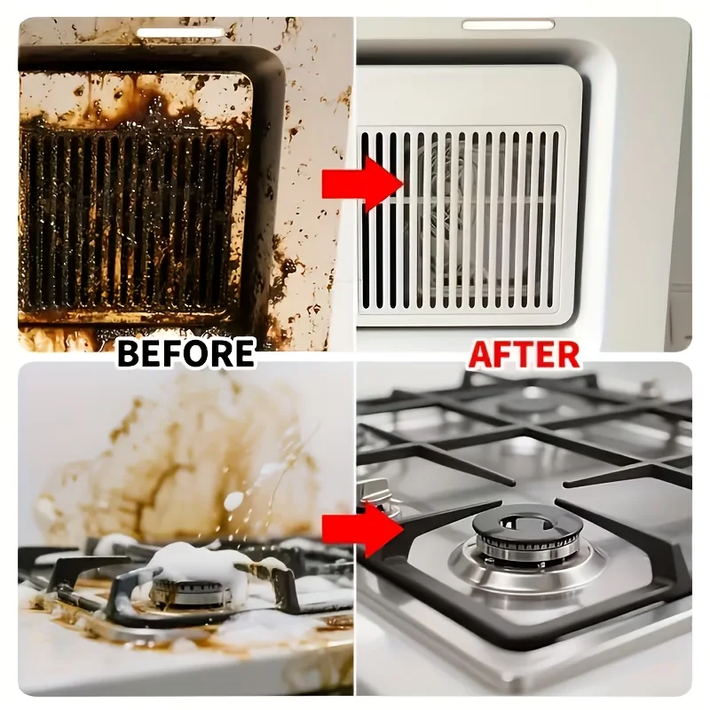 キッチン油汚れ除去スプレー、油汚れを素早く除去、使いやすい、レンジフードやコンロに最適、効果的な洗浄剤