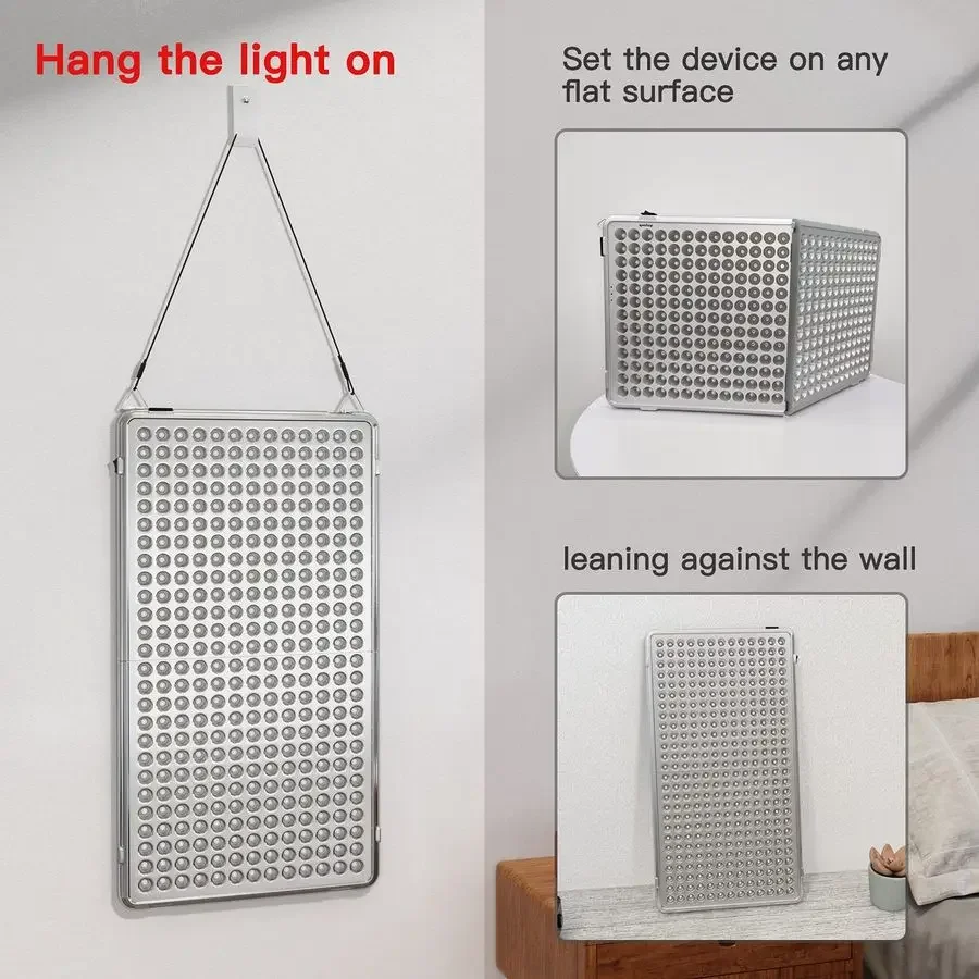 Terapia de luz 338 LEDs Dispositivo de terapia de luz vermelha vermelha profunda 660nm para rosto corporal para alívio da dor, saúde da pele, antienvelhecimento