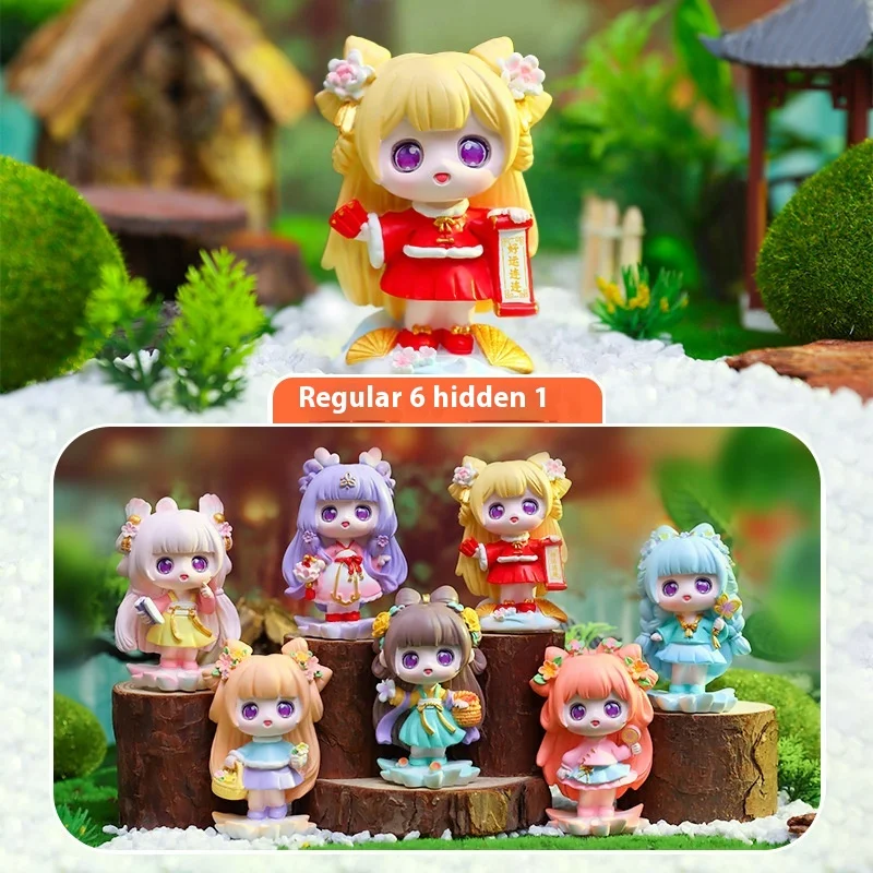 Set da 6 pezzi Figure anime in stile cinese scatola cieca giocattolo giocattoli per bambini Scatola cieca a sorpresa Giocattolo Regalo di Natale Ornamenti Figure Modello