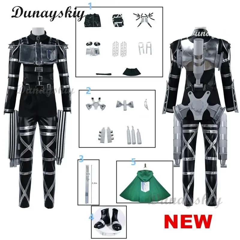 Anime AOT The Final Season 4 Team Uniform Eren Levi Cosplay Costume Harness Armor Halloween Costume