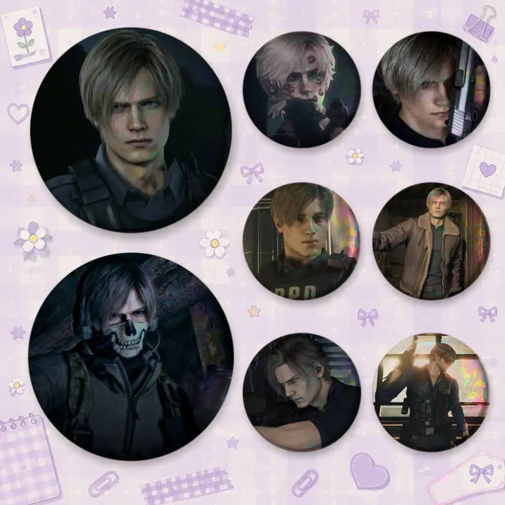 Game R-Resident E-Evil Requiem Leon Brooches Cartoon Badge Pins Backpack Hat Accessories Friend Gift