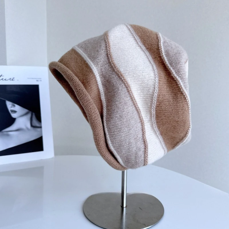High Quality Cashmere Wool Knit Cap Pullover Hat Unisex Fashion Assorted Colors Roll Rim Slouchy Beanie Winter Warm Heap Hats