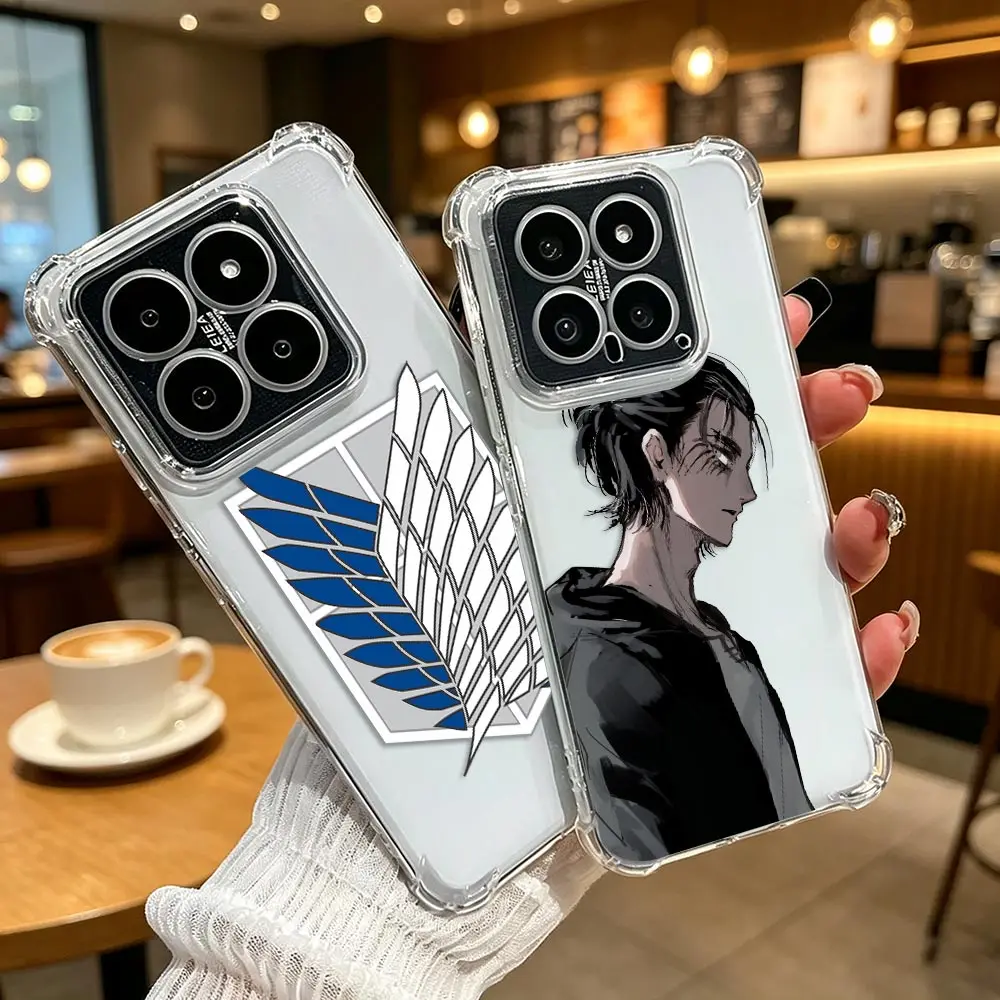 Luxury Clear Phone Case For Xiaomi Redmi NOTE 15 14 13 12 12S 11 10 9S 9 8 PRO PLUS Shockproof Cover Eren A-Attack On T-Titan