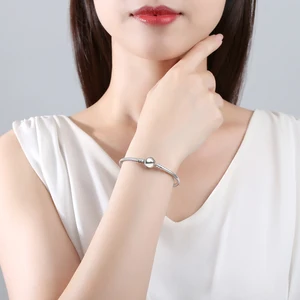 Silver Charm Bracelet Charm Women, Original Charms, Heart, Family Ball, Star Bracelets, Cobra Current, DIY Jewelry 8 Main Sales Silver Bracelet - №4