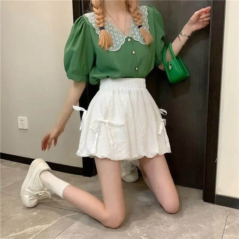 Shorts Women Solid Special Bow Creativity Charming Prevalent Korean Style Sweet Comfort Ladies Spring All-match Graceful Retro