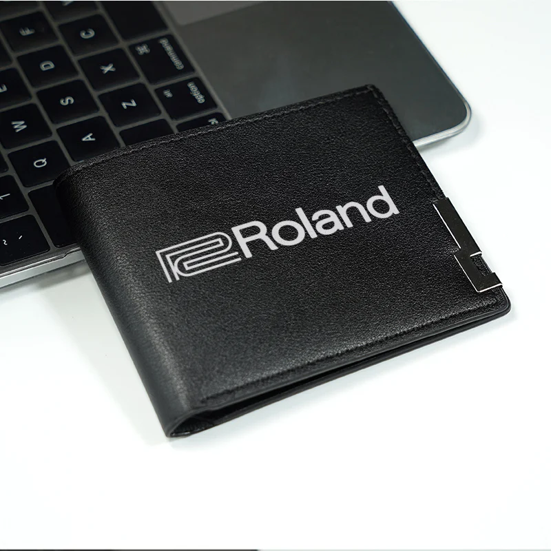 Portafoglio in pelle PU con logo Roland Design minimalista per uomo Leggero e durevole Porta carte compatto e sottile in stile business quotidiano