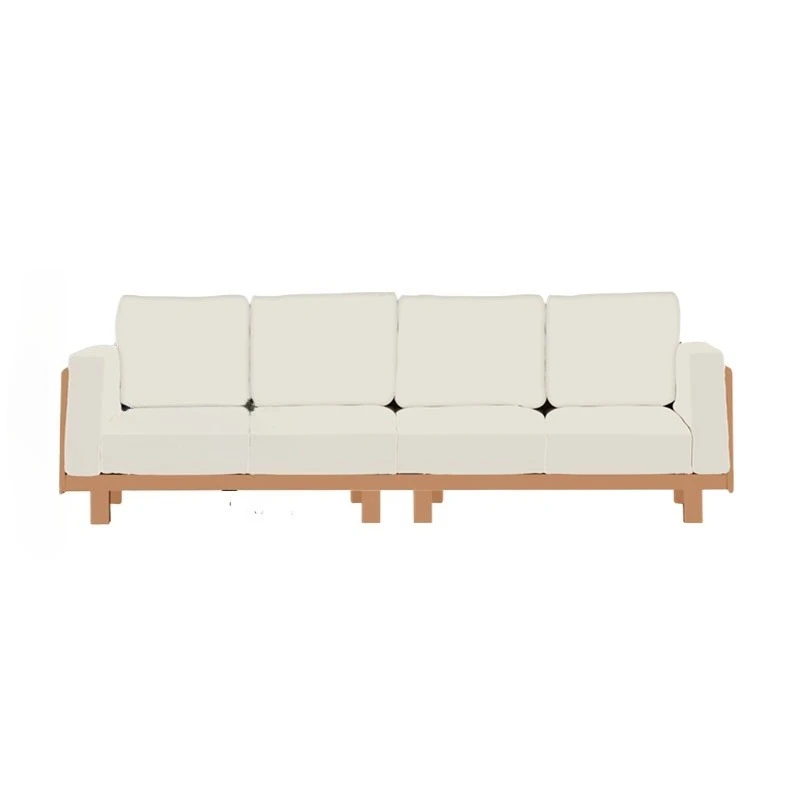 

Nordic light luxury solid wood sofa, cherry wood living room combination technology cloth down three sofas